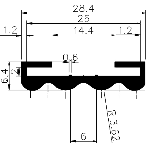 SE - G142 26×2 mm - Szorítóbilincs profilok