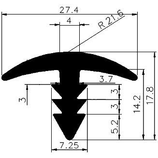 FA - G235 - EPDM Gummi-Profile - Abdeckung und T-Profile