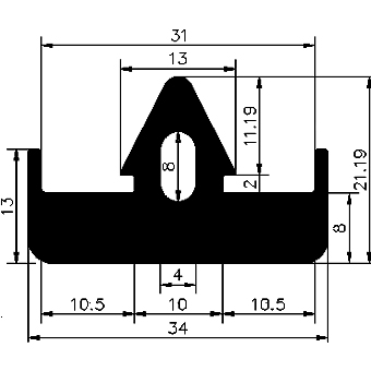 AU - G253 - EPDM-Gummiprofile - Auflageprofile / Pufferprofile