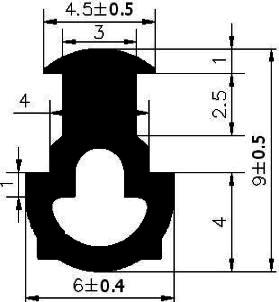 AU G278 - EPDM-Gummiprofile - Auflageprofile / Pufferprofile