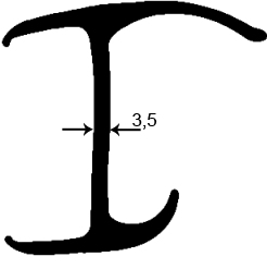 H - G364 54,2×47,6 mm - szilikon gumiprofilok - H alakú profilok