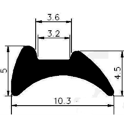 KS - G520 10,3×5 mm - Üveg szorító, üvegező profilok