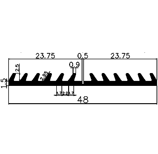 F - G545 48×4 mm - EPDM-Profile - Schutzmaskenprofile