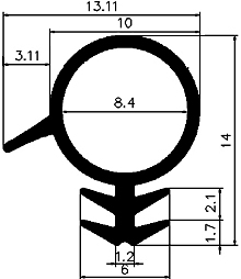 Z1 - G559 d= 10 mm - silicone rubber profiles - Door-frame profiles