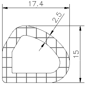 MZS - G567 17,4×15 mm - EPDM-Schaumgummi-Profile - Halbrundprofile / D-Profile