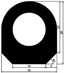 5760360KG - EPDM gumiprofilok - Félkör alakú, D-profilok