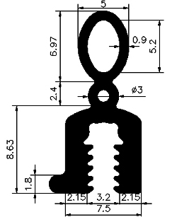 Z1 - G612 - szilikon gumi  profilok - Ajtókeret- ablak tömítő profilok