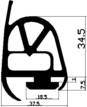 RT - G632 - EPDM-Kautschukprofile - Rolltor- und Fingerschutzprofile