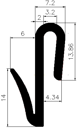 TU1 - G664 - EPDM-Gummi -Profile - U-Profile