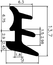 KS - G685 13,7×9 mm - Verglasunsprofile