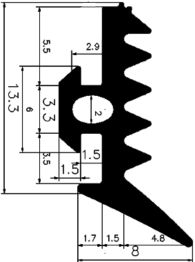 KS - G686 17×8 mm - Üveg szorító, üvegező profilok