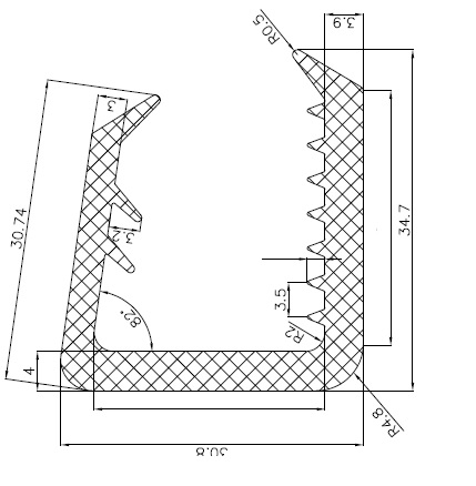 10270365KG - EPDM-Gummi -Profile - U-Profile