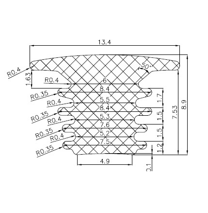 10540370KG - EPDM Gummi-Profile - Abdeckung und T-Profile