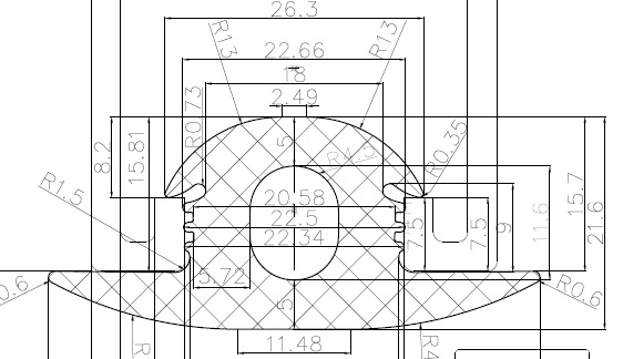 17430160KG - EPDM Gummi-Profile - Abdeckung und T-Profile