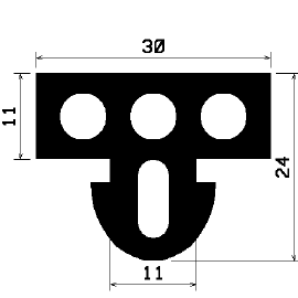 AU 0139 1B= 25 m - EPDM gumiprofilok - Távtartó és ütköző profilok