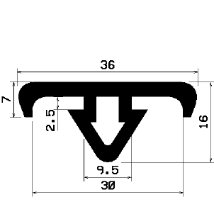 AU 1131 1B= 200 m - EPDM profiles - Spacer and bumper profiles