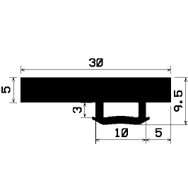 AU 1690 1B= 200 m - EPDM profiles - Spacer and bumper profiles