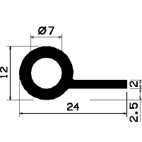 FN 0744 - EPDM-Gummi-Profile - Fahnenprofile bzw. P-Profile