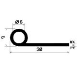 FN 0752 1B= 100 m - Gummiprofile - unter 100 m lieferbar - Fahnenprofile bzw. P-Profile