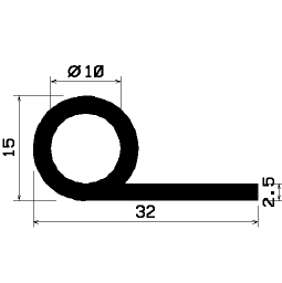 FN-0824 - EPDM gumiprofilok - Lobogó vagy 'P' alakú profilok