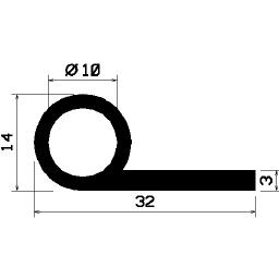 FN 0848 - EPDM-Gummi-Profile - Fahnenprofile bzw. P-Profile