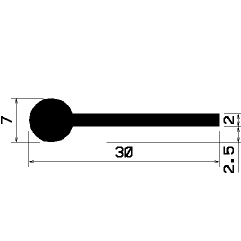 FN 1097 - EPDM gumiprofilok - Lobogó vagy 'P' alakú profilok