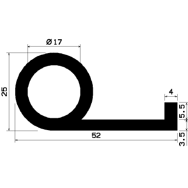 FN 1149 - EPDM-Gummi-Profile - Fahnenprofile bzw. P-Profile