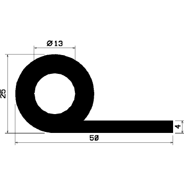 FN 1265 - EPDM-Gummi-Profile - Fahnenprofile bzw. P-Profile