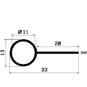 FN 2128 - EPDM-Gummi-Profile - Fahnenprofile bzw. P-Profile