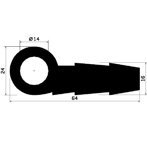 FN - 2159 NBR - EPDM gumiprofilok - Lobogó vagy 'P' alakú profilok