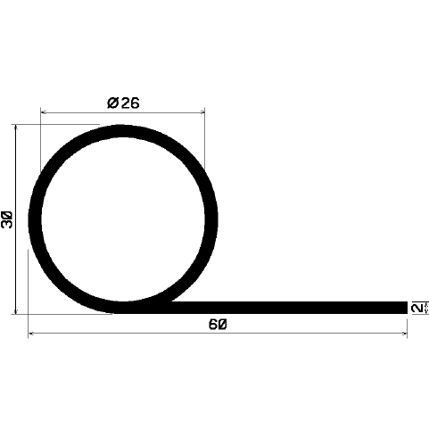 FN 2186 - EPDM-Gummi-Profile - Fahnenprofile bzw. P-Profile