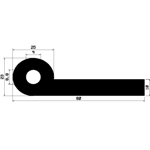 FN 2209 - EPDM-Gummi-Profile - Fahnenprofile bzw. P-Profile