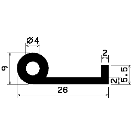 FN 2307 - EPDM-Gummi-Profile - Fahnenprofile bzw. P-Profile