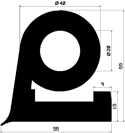 FN 2346 - Gummiprofile - unter 100 m lieferbar - Fahnenprofile bzw. P-Profile