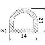 MZS 25716 - EPDM szivacs gumiprofilok - Félkör alakú, D-profilok