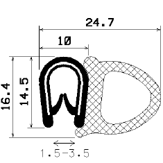 SD-0051 - with coextruded metal insert - Edge protection profiles