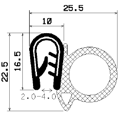 SD-0181 - coextrudált fémbetéttel - Élvédő profilok