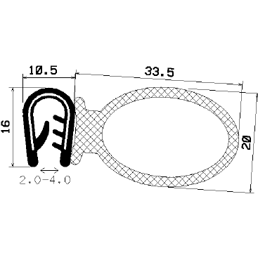 SD-0621 - with coextruded metal insert - Edge protection profiles