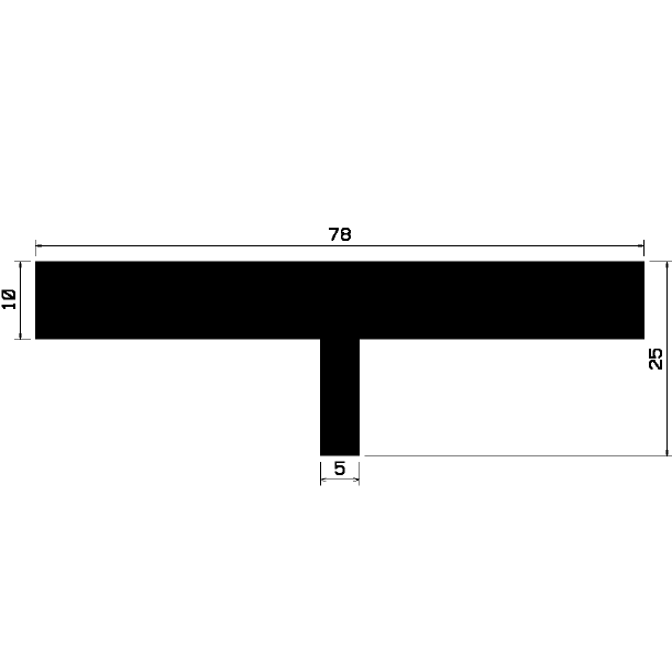 T 1174 - EPDM Gummi-Profile - Abdeckung und T-Profile