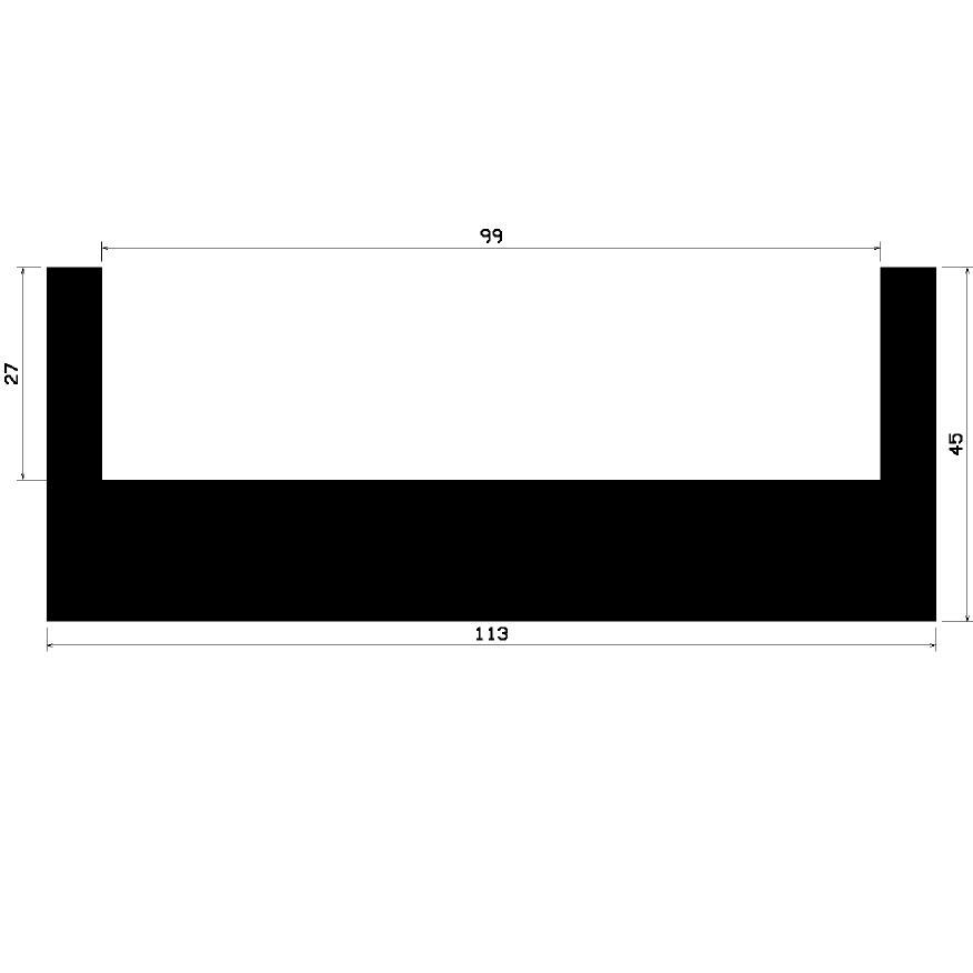 - TU1- 0304 1B= 50m - Gummiprofile - unter 100 m lieferbar - U-Profile