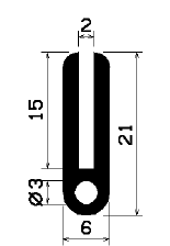 - TU1- 0529 1B= 100 m - EPDM-Gummi -Profile - U-Profile