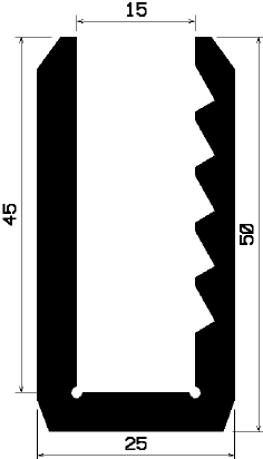 - TU1- 0608 1B= 25 m - EPDM-Gummi -Profile - U-Profile