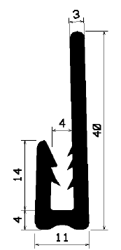 TU1- 0781 - EPDM-Gummi -Profile - U-Profile