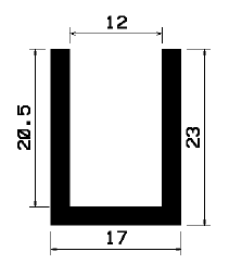 - TU1- 1042 1B= 50 m - EPDM-Gummi -Profile - U-Profile