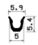 TU1- 1778 1B= 100 m - rubber profiles - U shape profiles