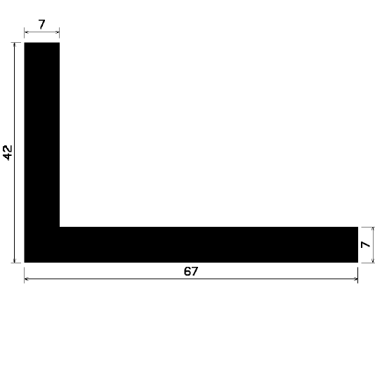 Wi 0776 - rubber profiles - Angle shape profiles